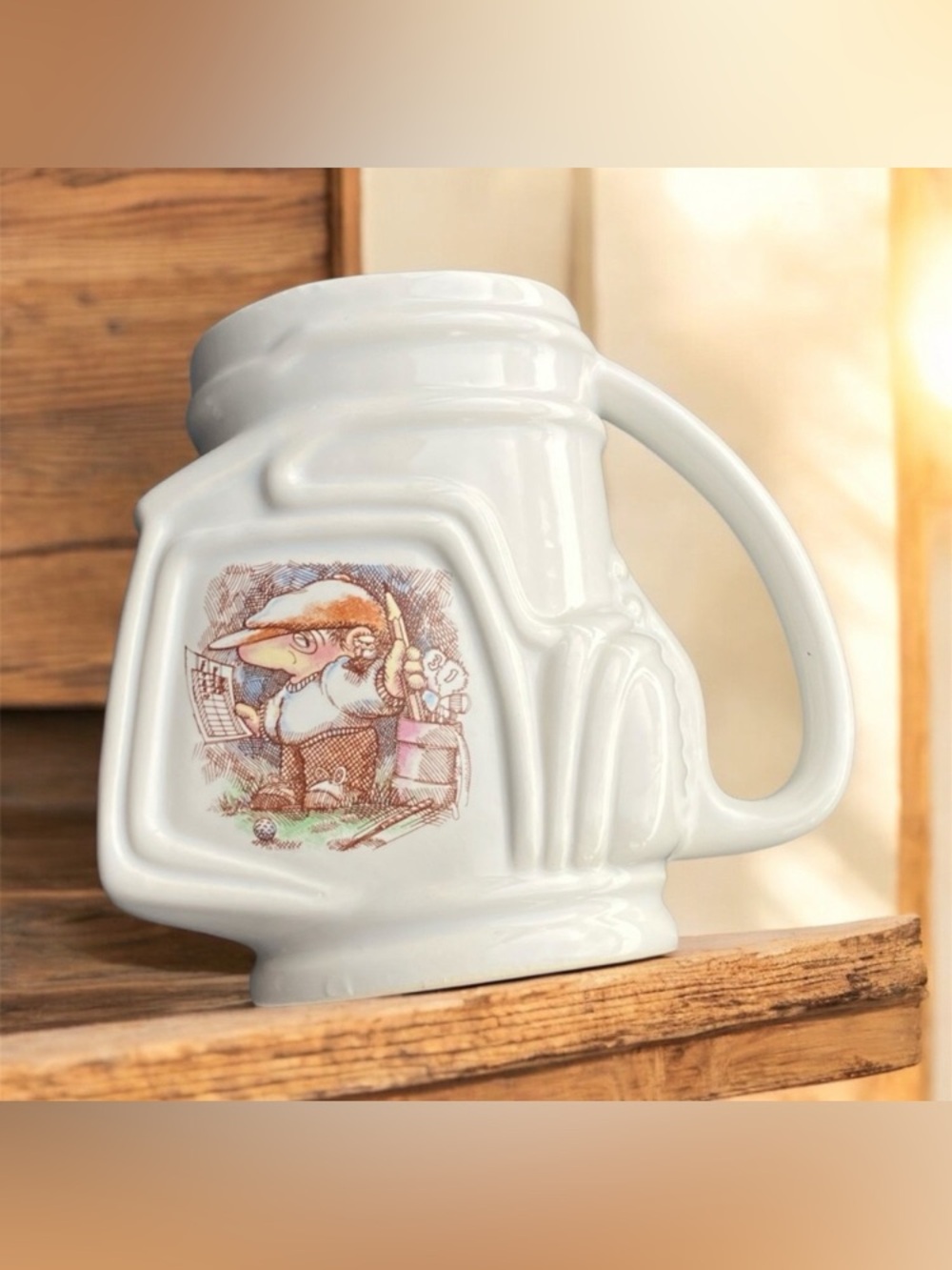 Ceramic Golf Bag Shaped Mug/Pencil Holder 1991 Rare Find Father's Day